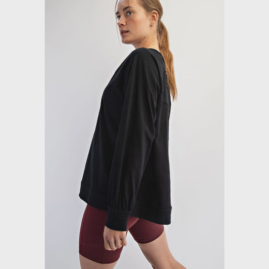 Cotton Slub Oversized Sweatshirt