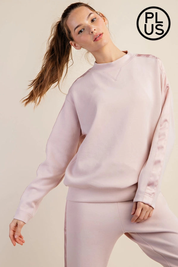 Modal Scuba Top w/ Satin Detail