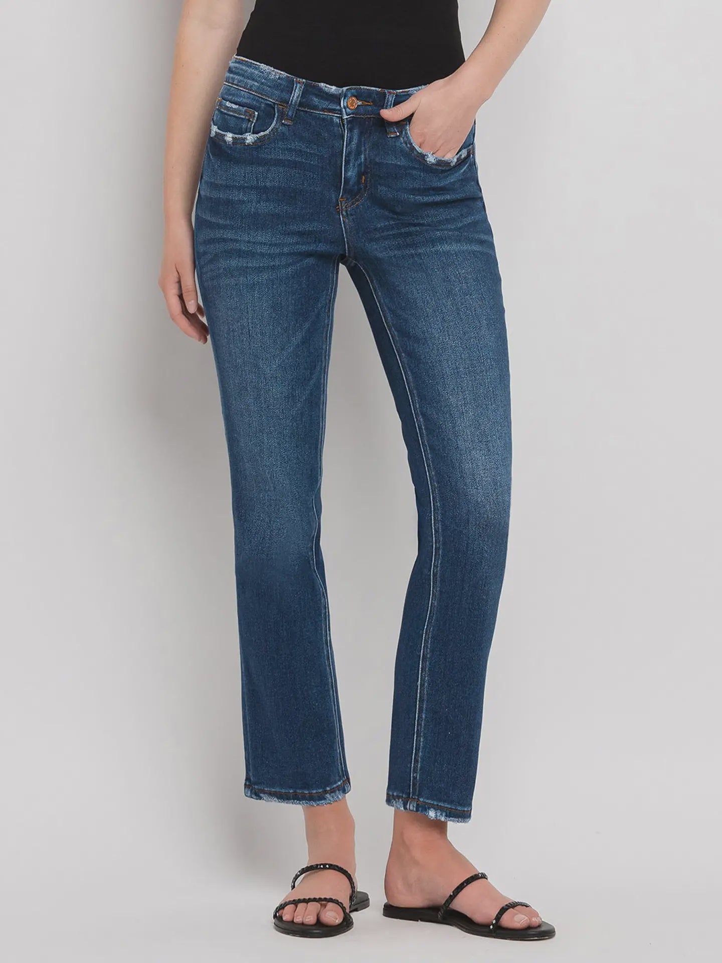 Mid-Rise Ankle Slim Straight