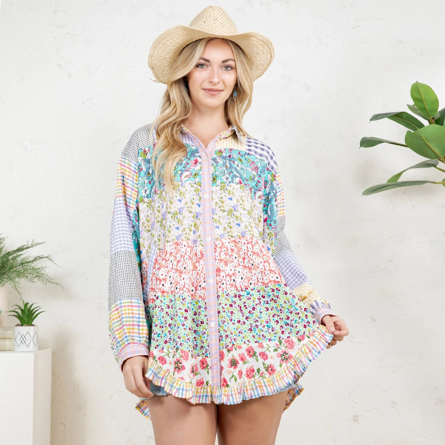 Mix Media Patchwork Top