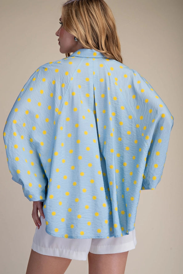 Polka Dot Button Down top