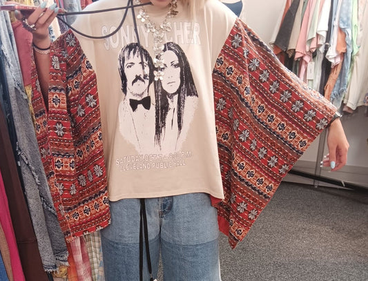 Sonny & Cher Poncho Graphic Tee