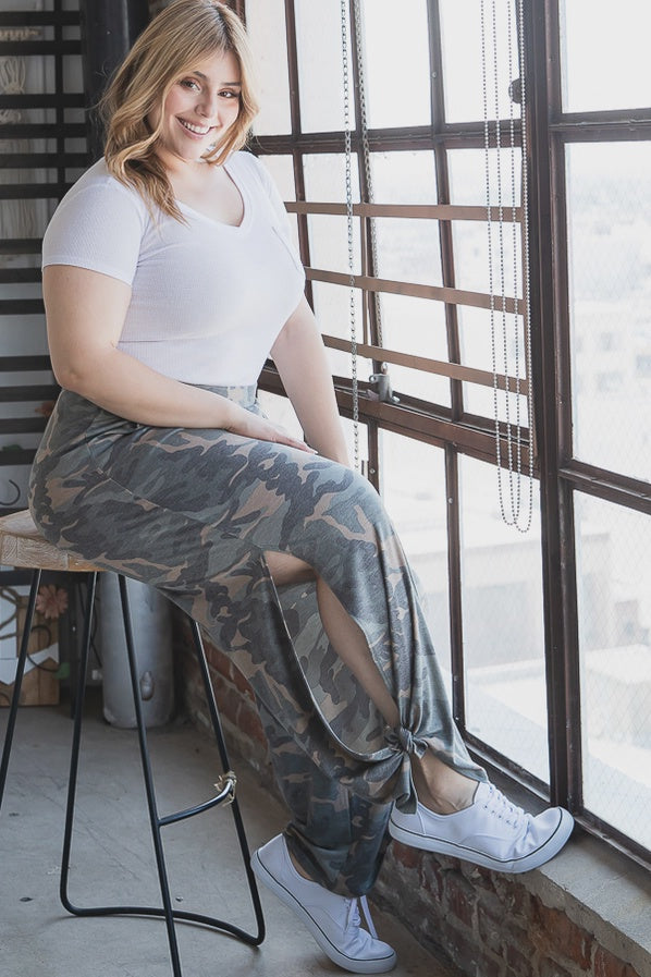 Camo Ankle Tie Pants