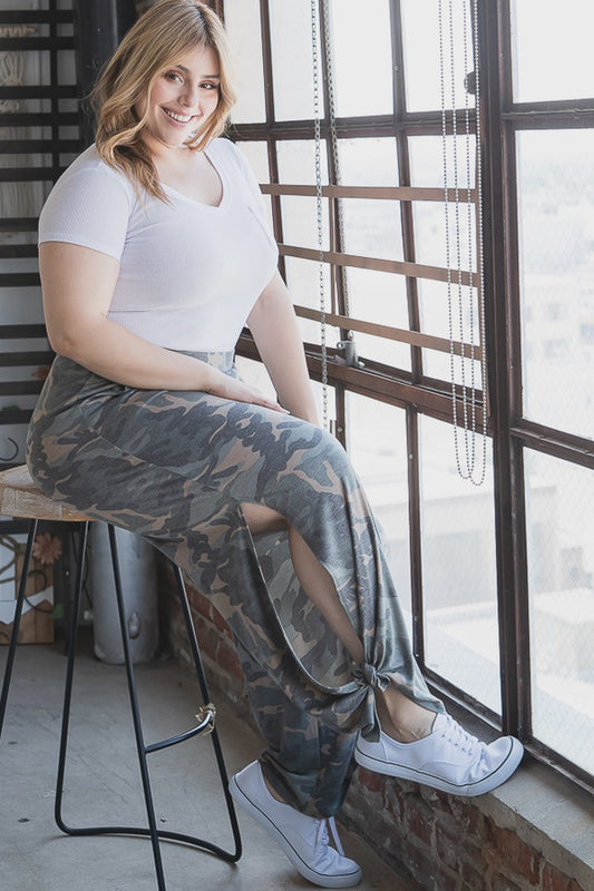 Camo Ankle Tie Pants