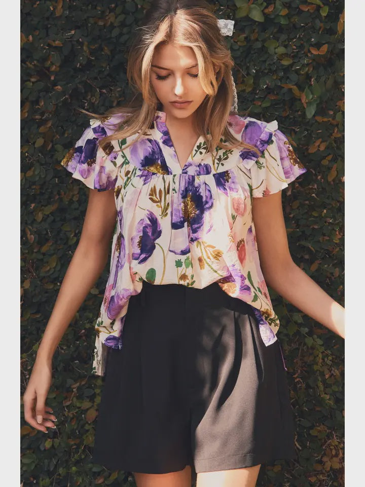 Violet Garden Floral Blouse