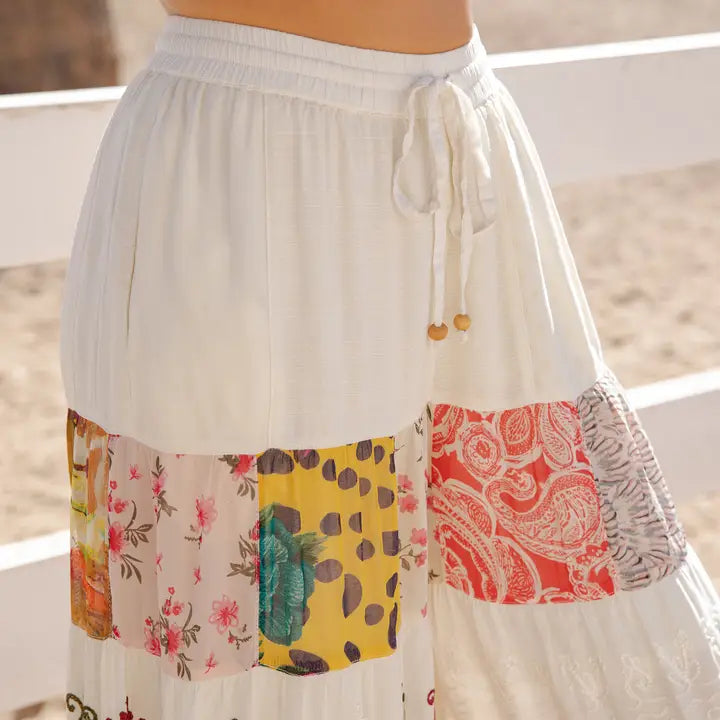 Boho Artisan Tiered Patchwork Pant