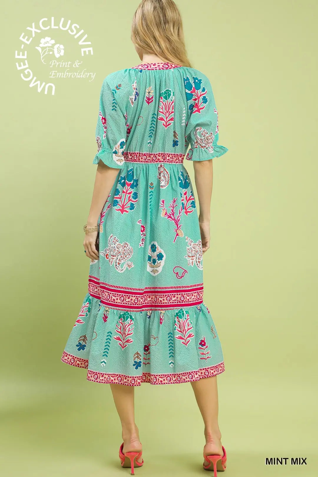 Floral Collage vneck dress