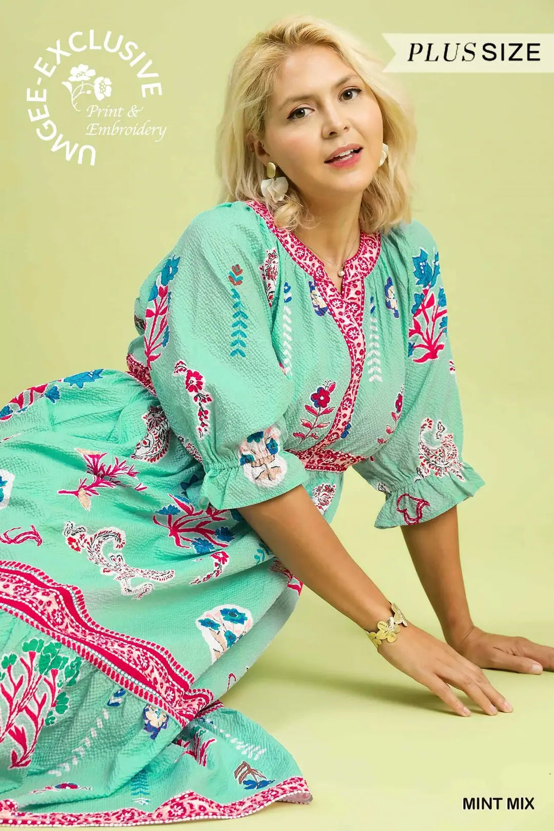 Floral Collage vneck dress