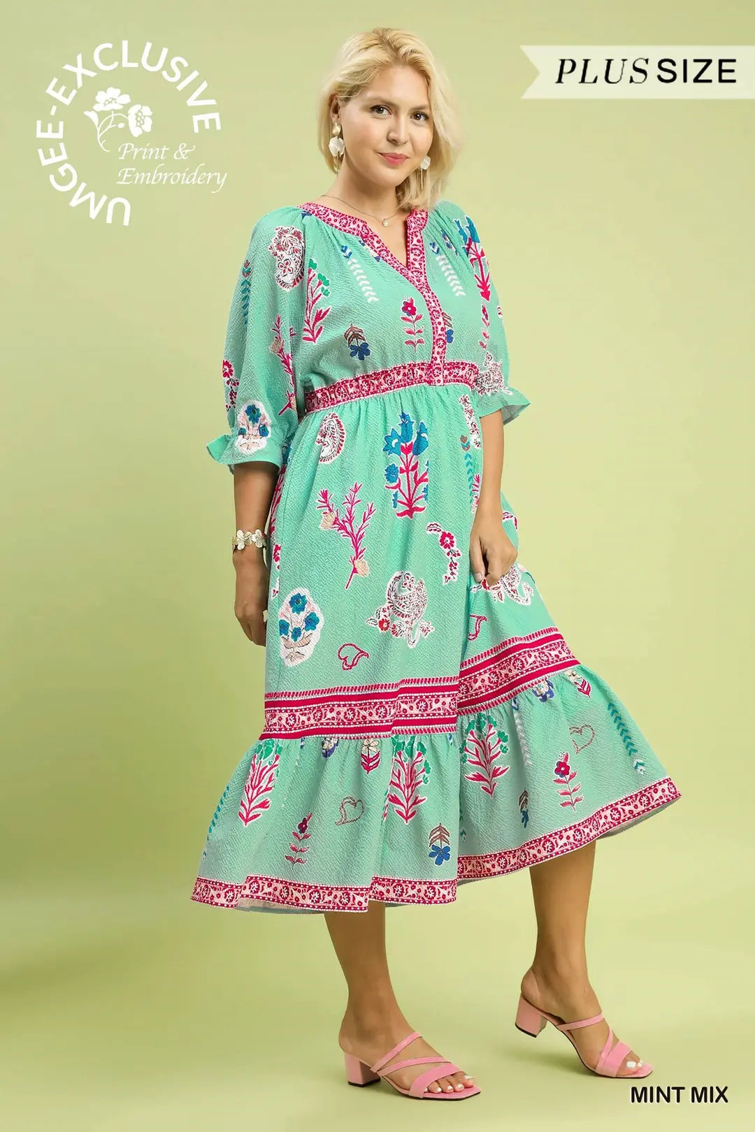 Floral Collage vneck dress