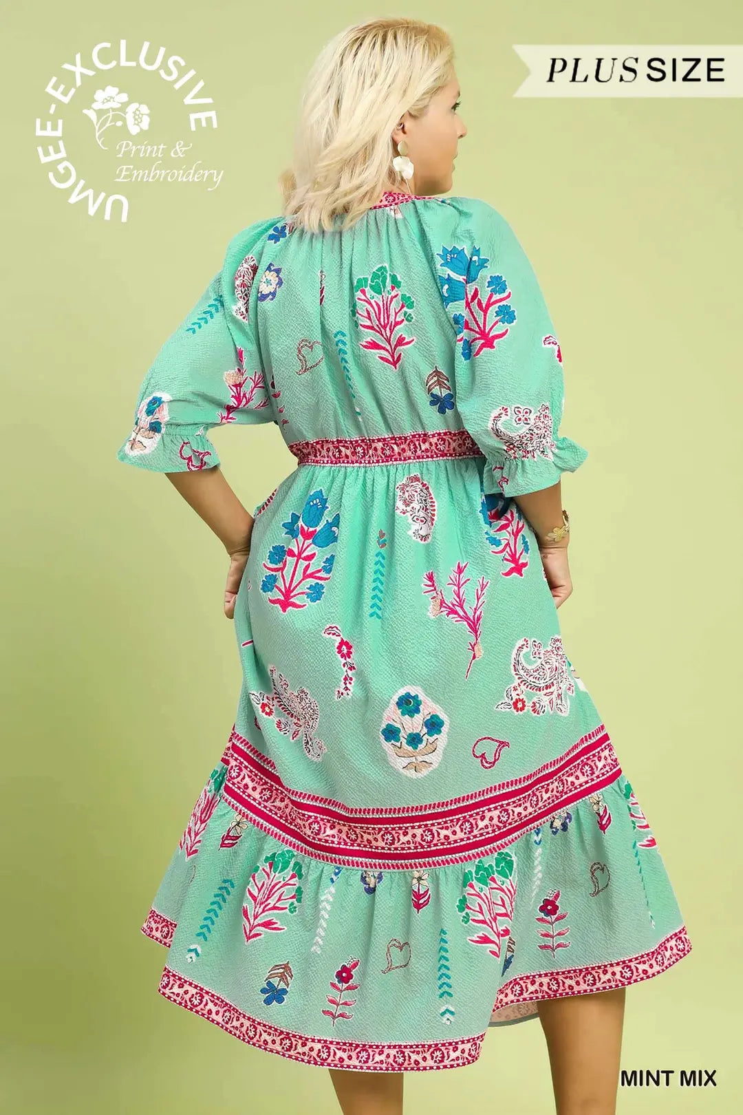 Floral Collage vneck dress