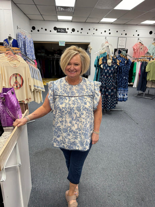 Pintuck Top with Ladder Trim