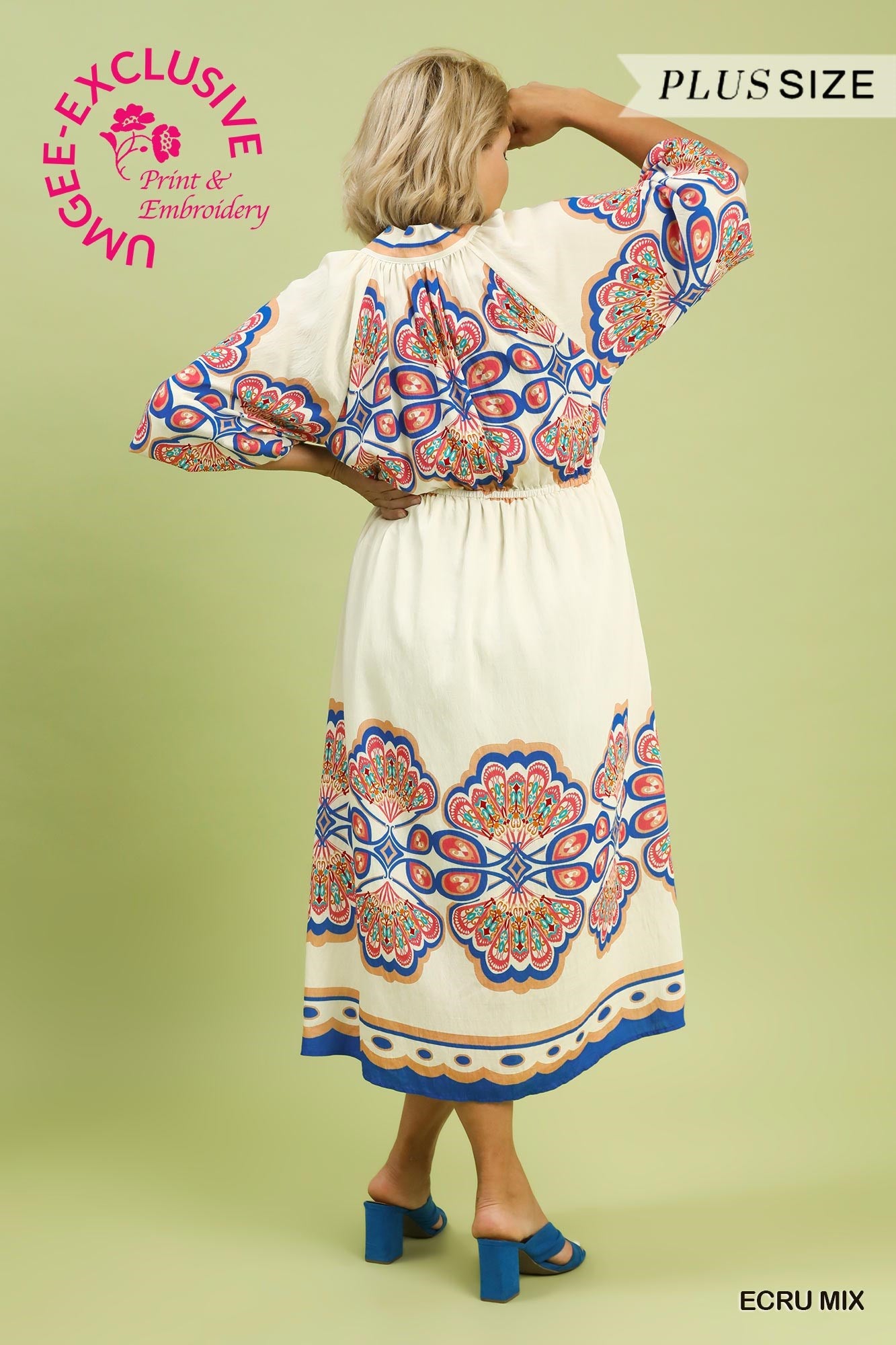 Umgee Bold Print Midi Dress