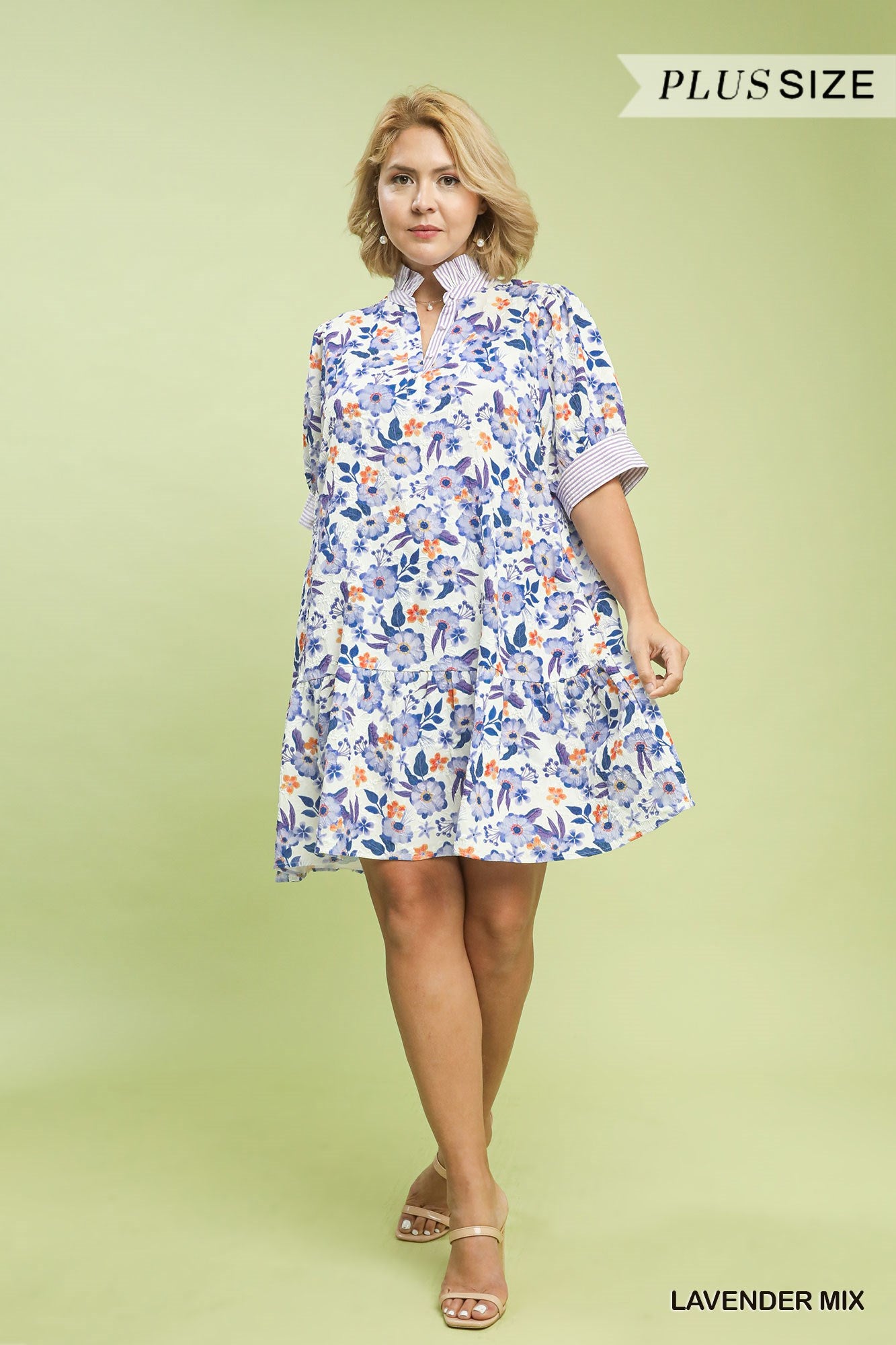 Floral Ruffle Collar Babydoll Dress