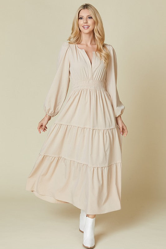 Solid Tiered Dress