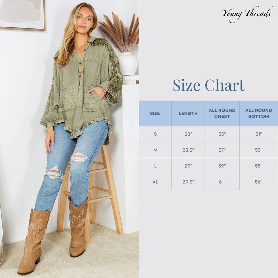 Bohemian Elegance Stonewashed Top