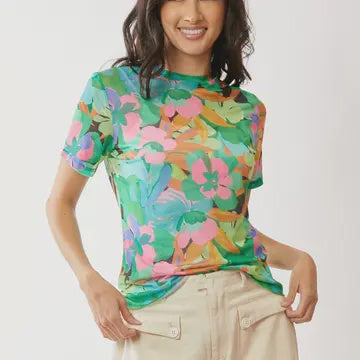 Flower Mesh Short sleeve top