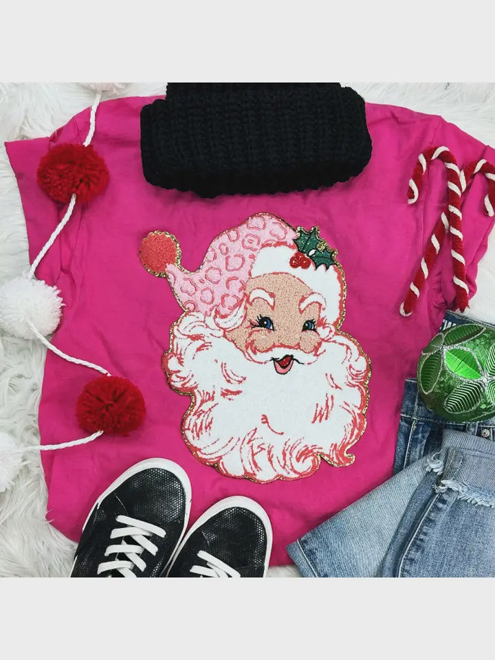 Pink Santa Patch Tee