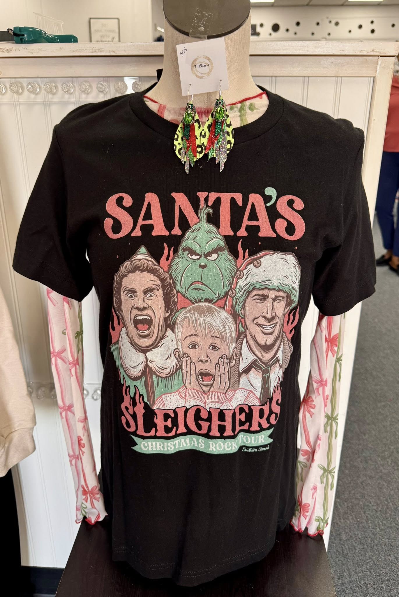 Christmas Bow Mesh Shirt