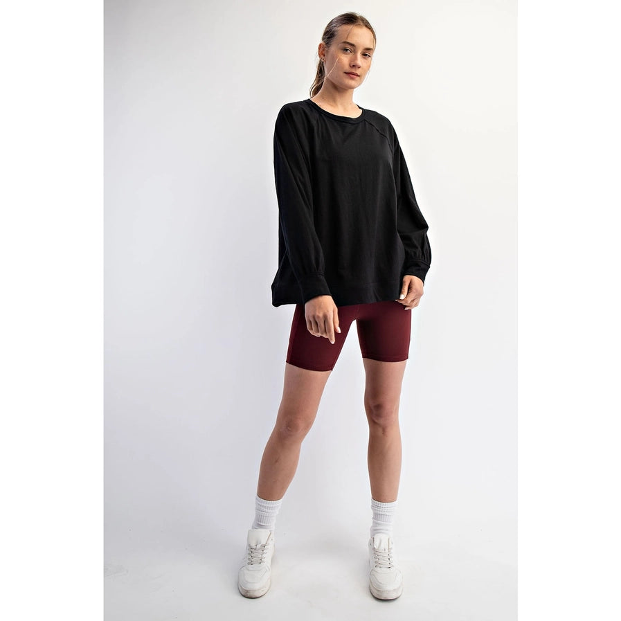 Cotton Slub Oversized Sweatshirt