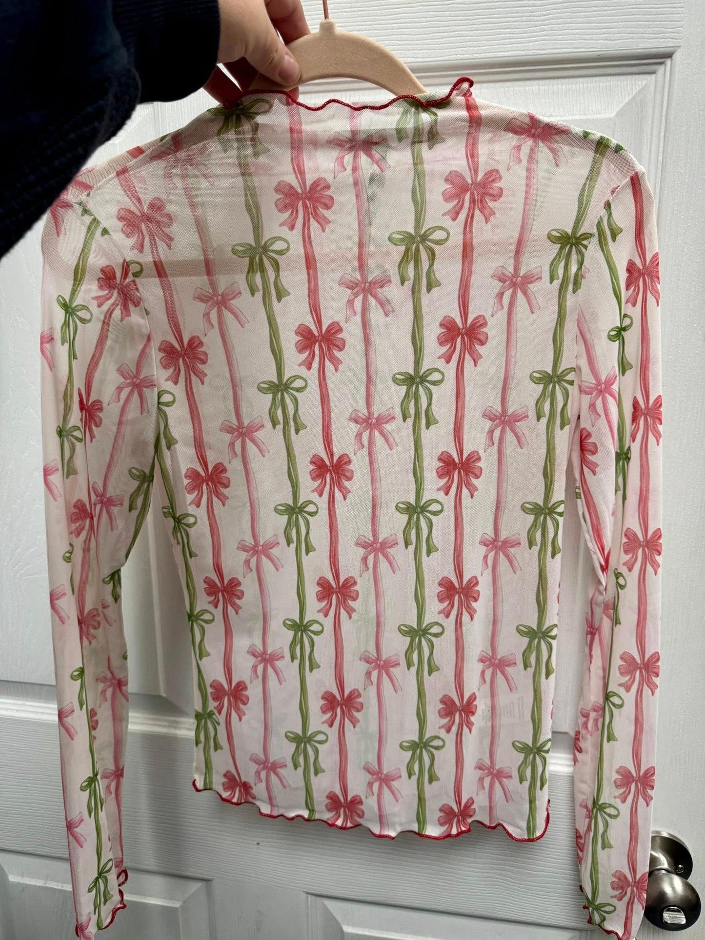 Christmas Bow Mesh Shirt