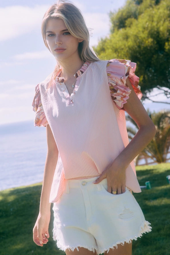 Striped Pink Combo Blouse