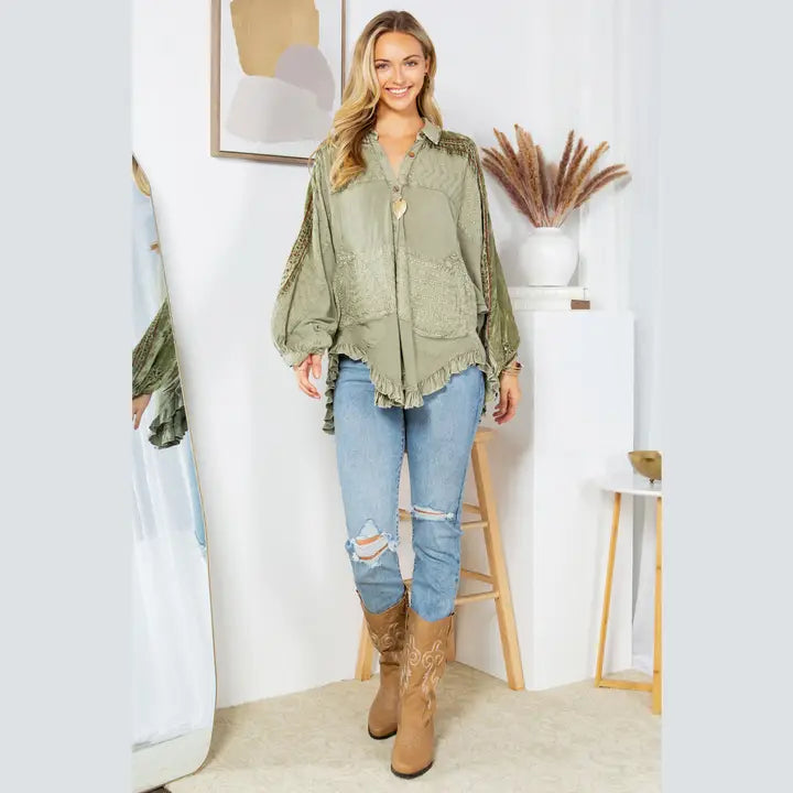 Bohemian Elegance Stonewashed Top