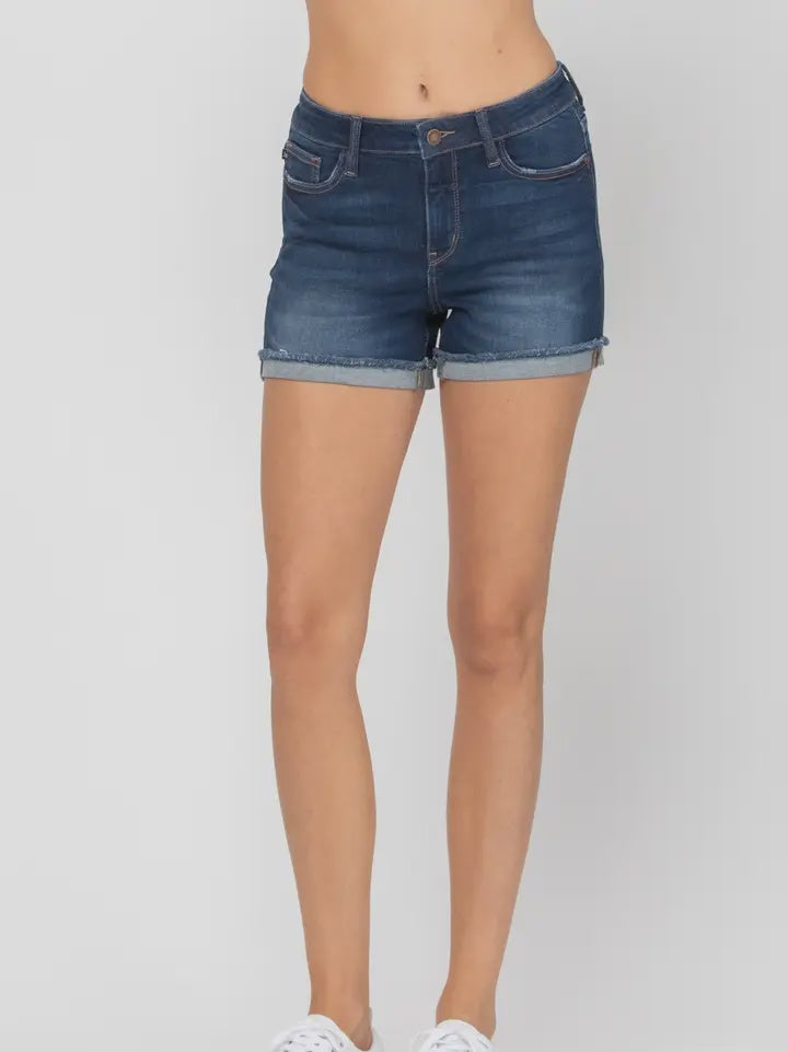 Mid Rise Cuffed Hem Short