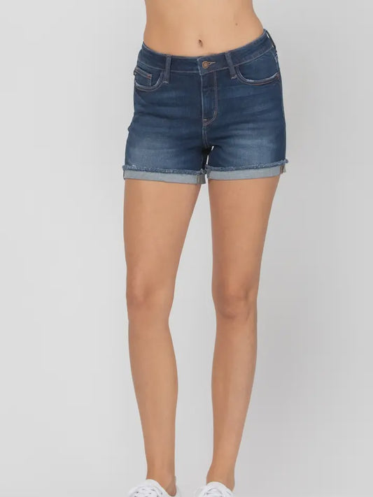 Mid Rise Cuffed Hem Short
