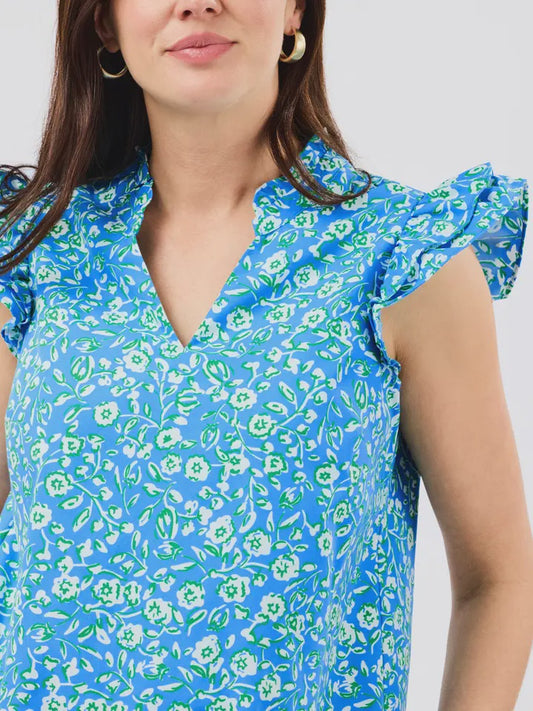 Leigh Meadow Line Blue Top