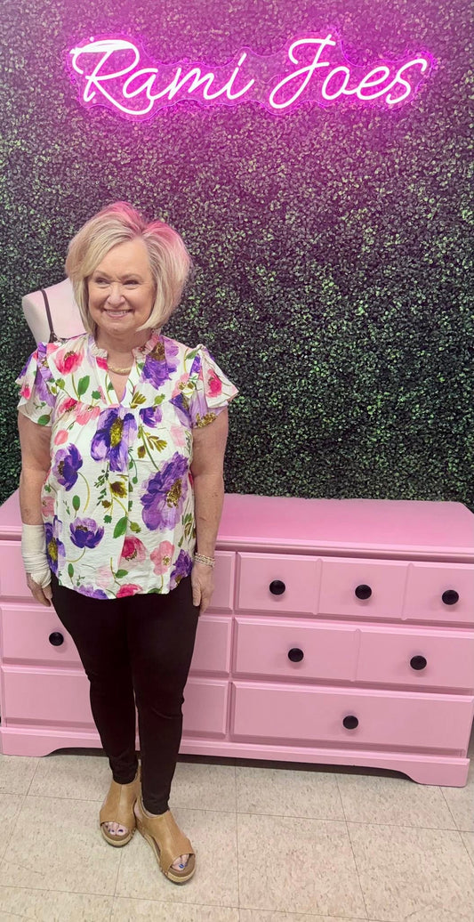 Violet Garden Floral Blouse