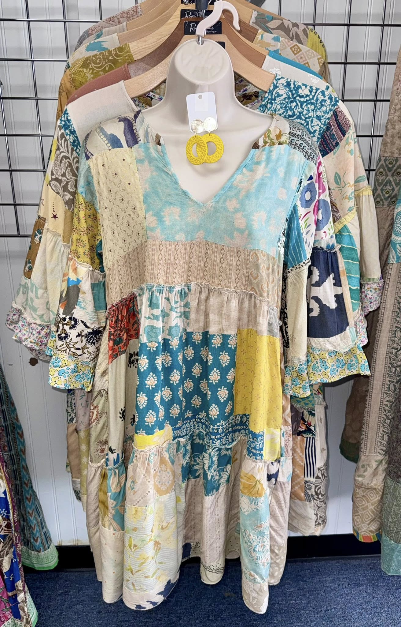 Patchwork Rayon Mini Dress