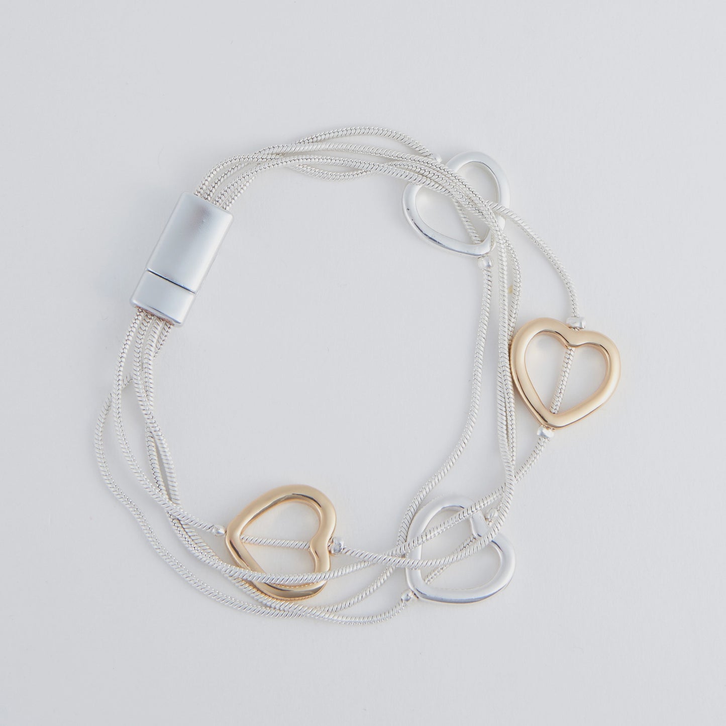 Cobie Multi Row Heart Bracelet