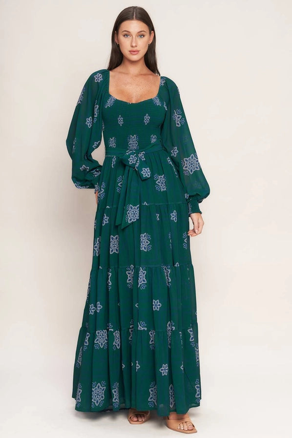 Printed Woven Maxi Dress