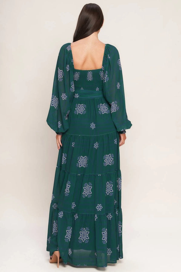 Printed Woven Maxi Dress