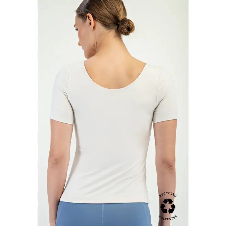 Recycled Short sleeve Butter top