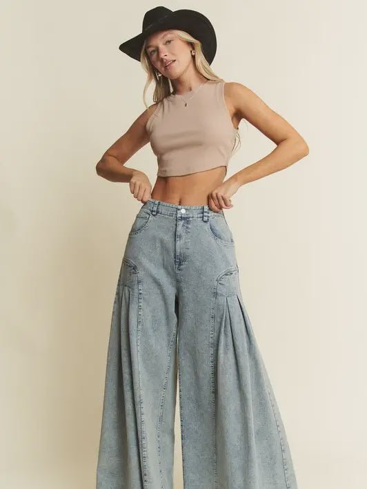 Wide Leg Flared Pant