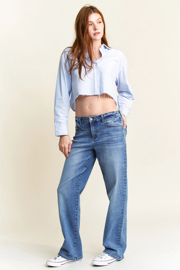 Mid Waist Loose Straight