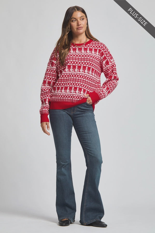 Plus Snowman Holiday Sweater