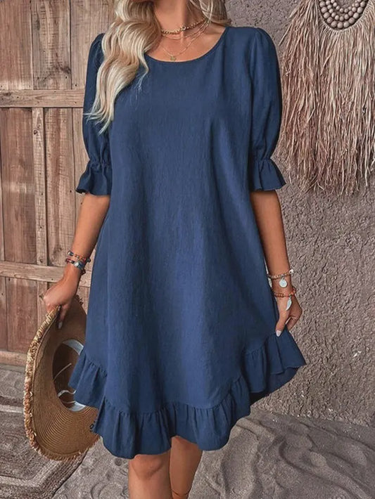 Flare Ruffle Mini Dress