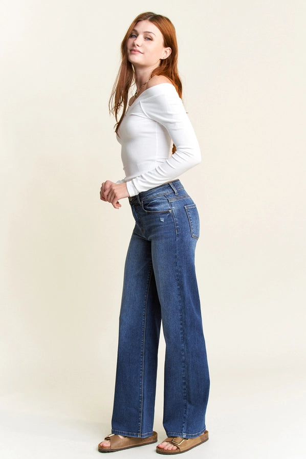 High Rise Wide Leg Jeans