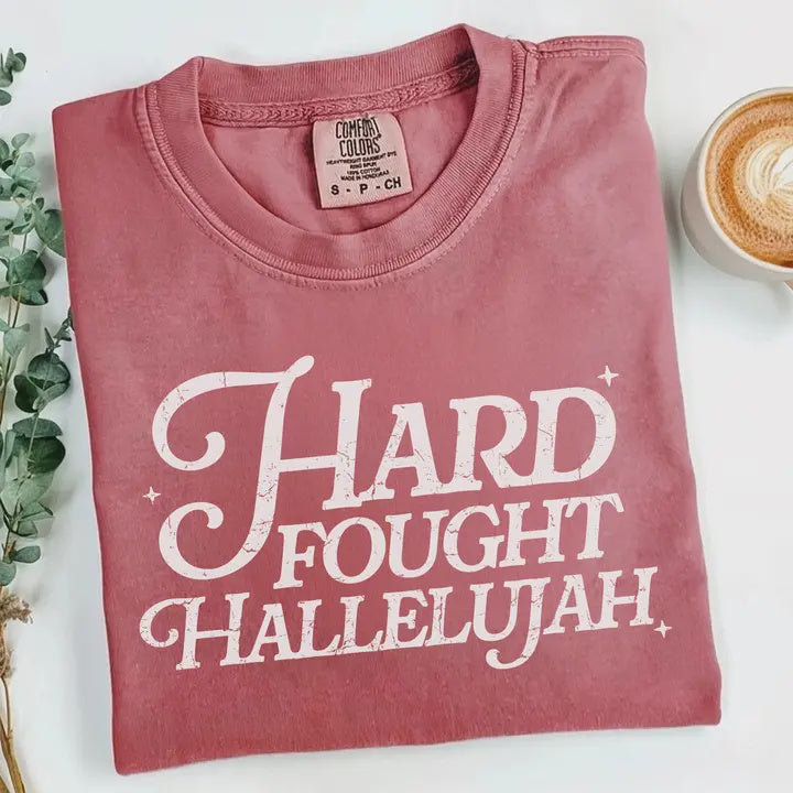 Mauve Hard Fought Hallelujah Tee