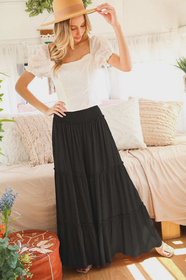 Tiered Wide Leg Palazzo Pants
