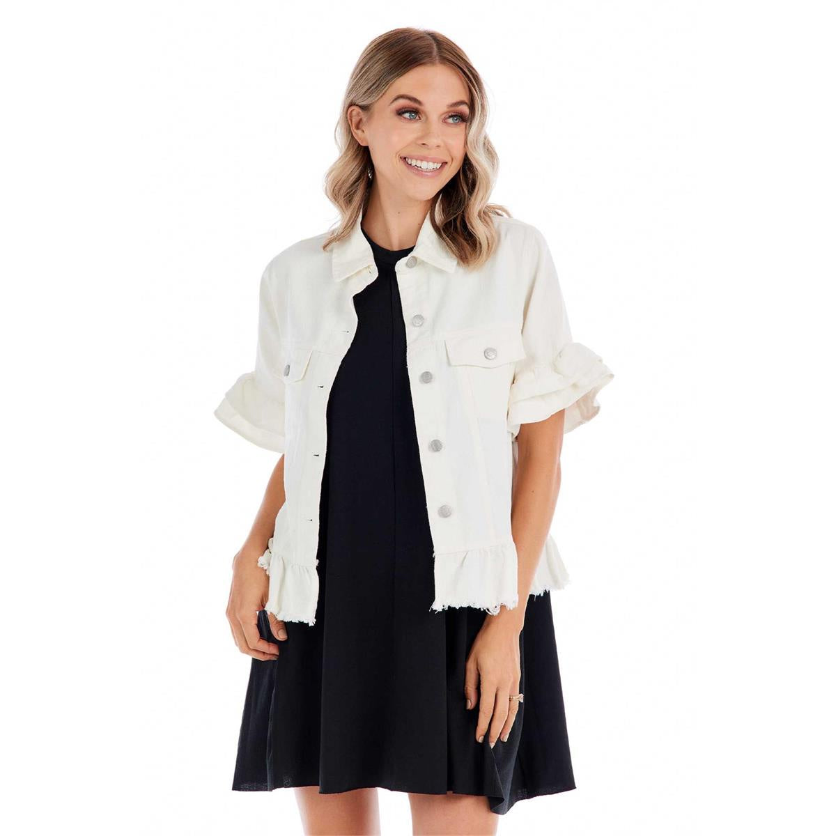 Mabry Ruffle Short Sleeve Jacket