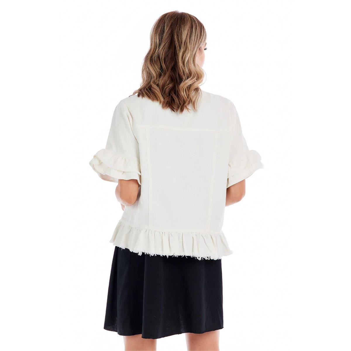 Mabry Ruffle Short Sleeve Jacket