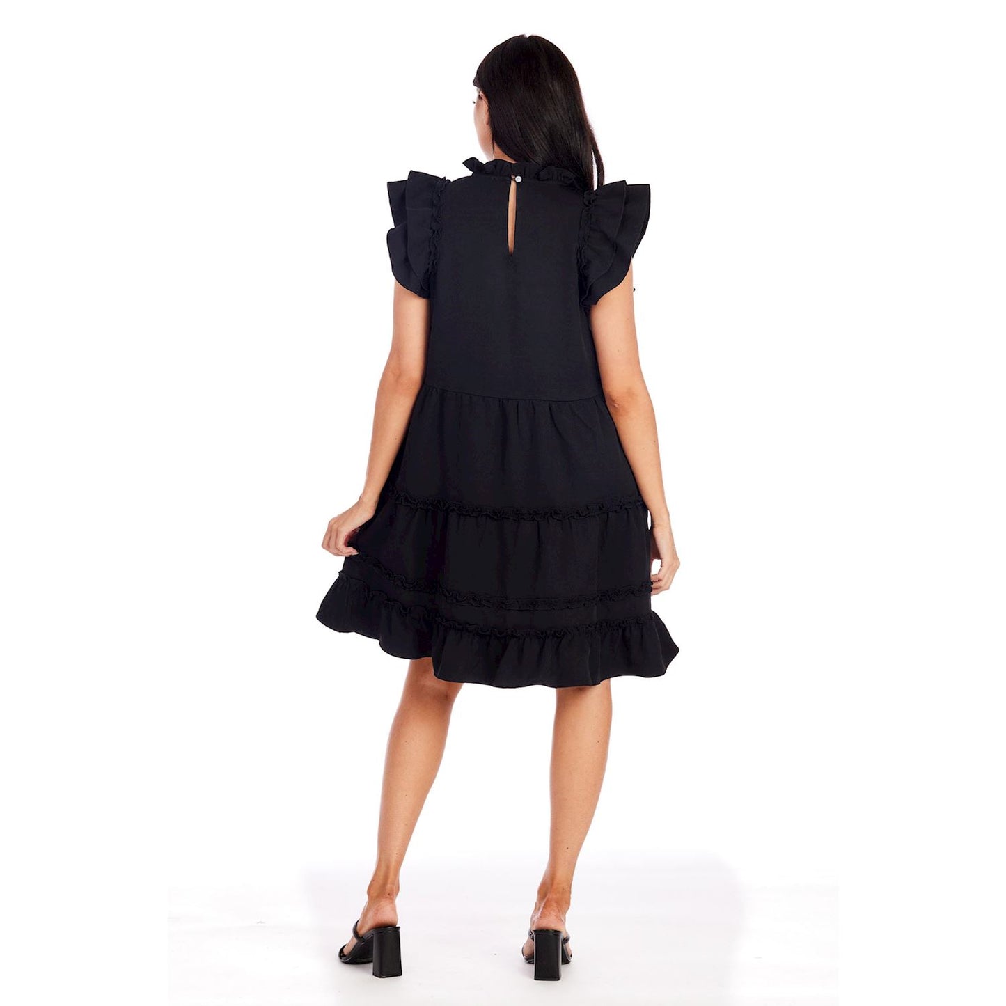 Pope Ruffle Sleeve Dress