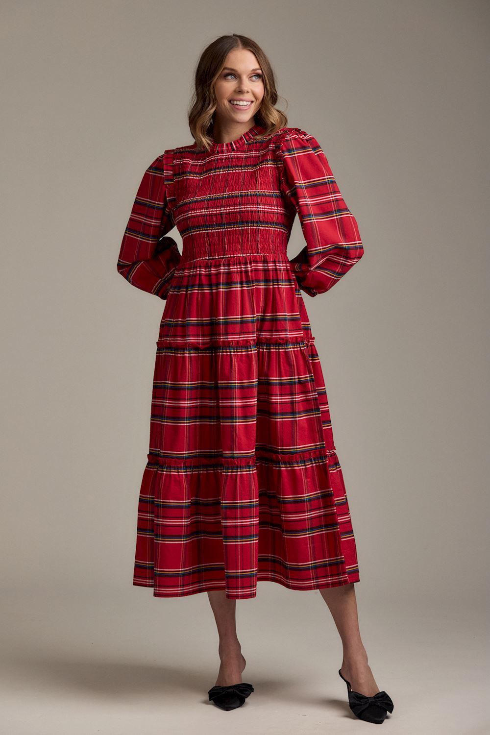 Walton Plaid Midi Dress