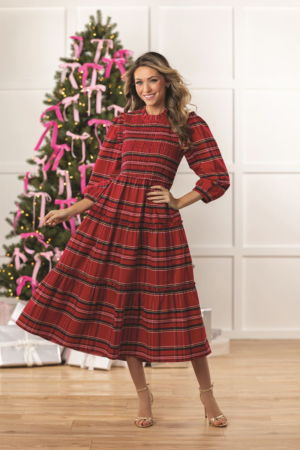 Walton Plaid Midi Dress