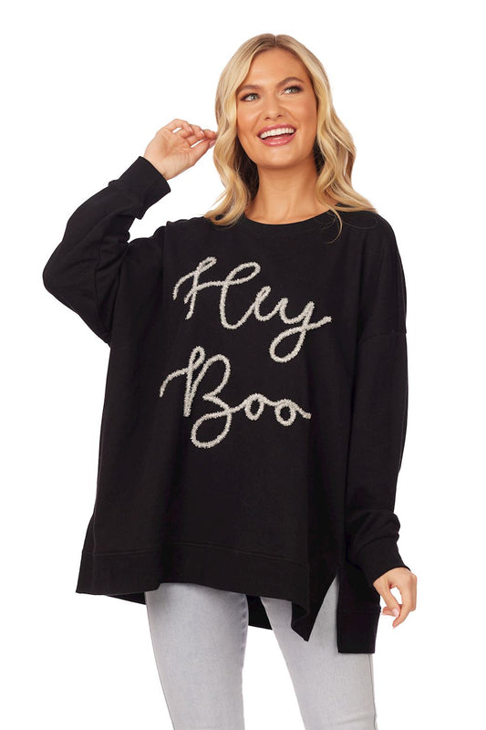 Hey Boo sparkle Sweatshirt