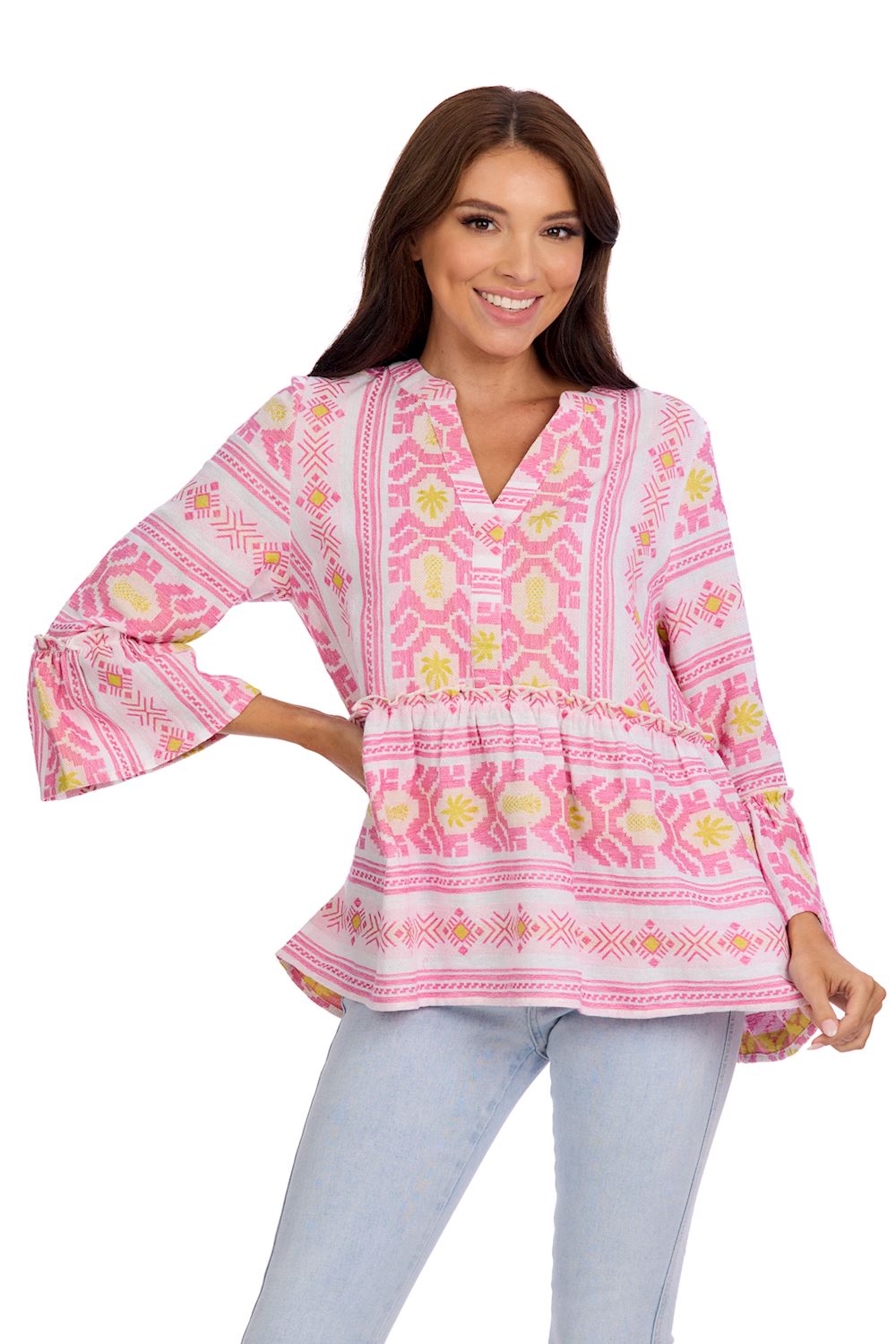 Pink Calloway Jacquard Top