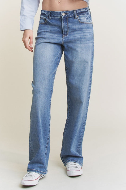 Mid Waist Loose Straight